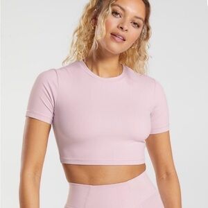 Gymshark Whitney Short Sleeve Crop Top - Pressed Petal Pink